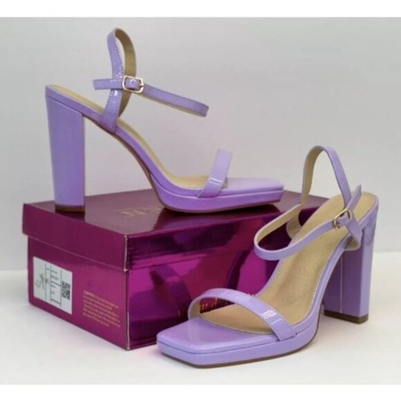 KAYLEEN / Nahlah-7 / Lavender / Lila /Block Heel / Sandals With Adjustable Strap - Picture 6 of 7